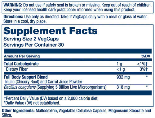 Bacillus Coagulans Probióticos 60veg. caps.