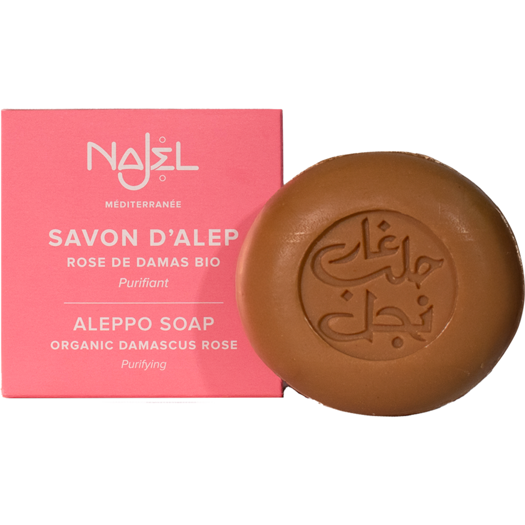 Jabon de Alepo Organico con Rosa de Damasco 100g.