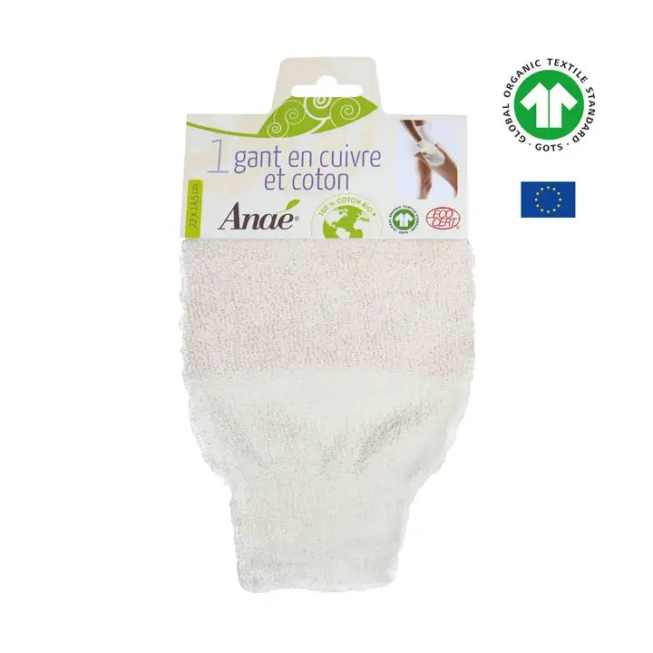 Guante exfoliante de algodón orgánico y cobre - Anaé