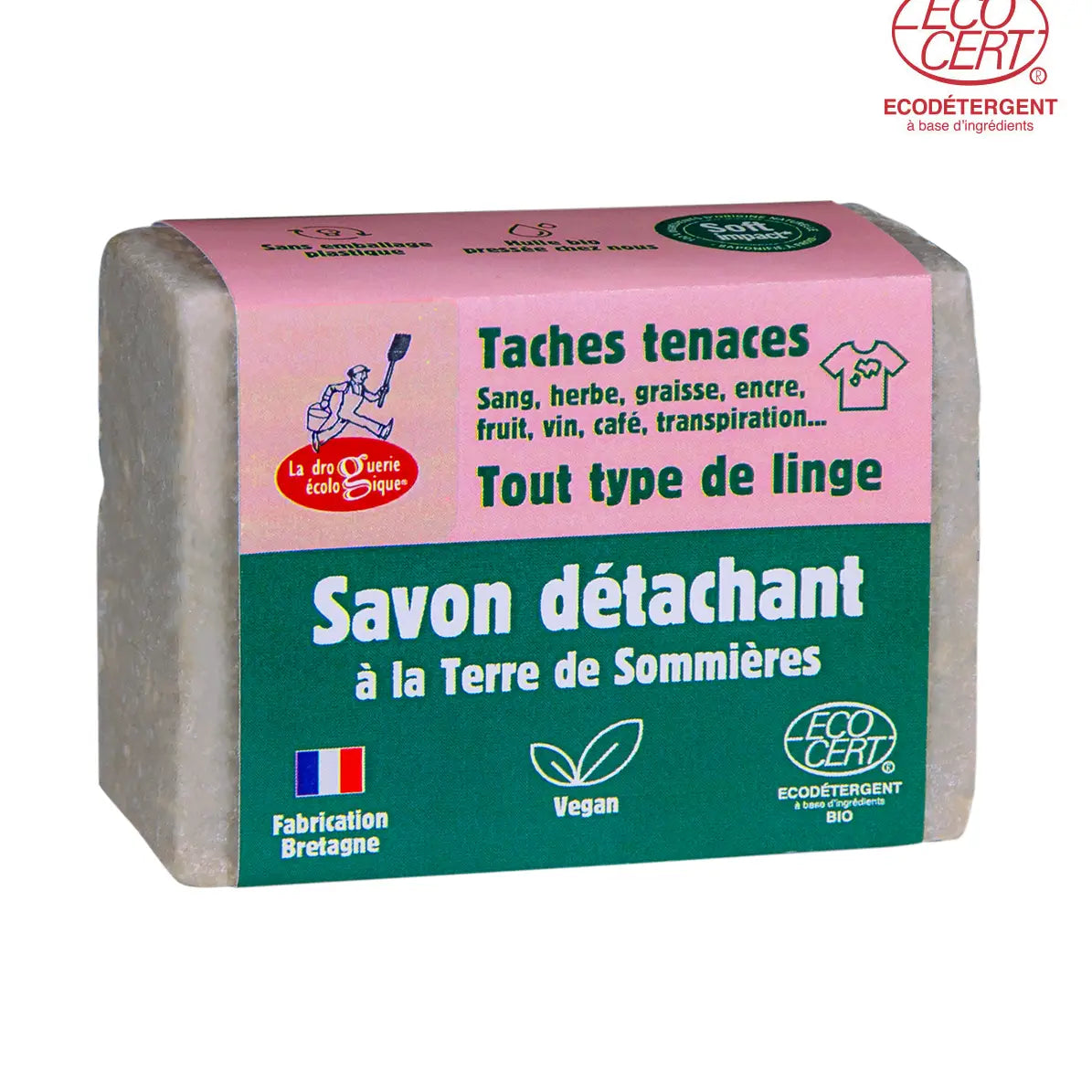 Jabón quitamanchas con tierra de Sommières 150 g - Ecodetergent