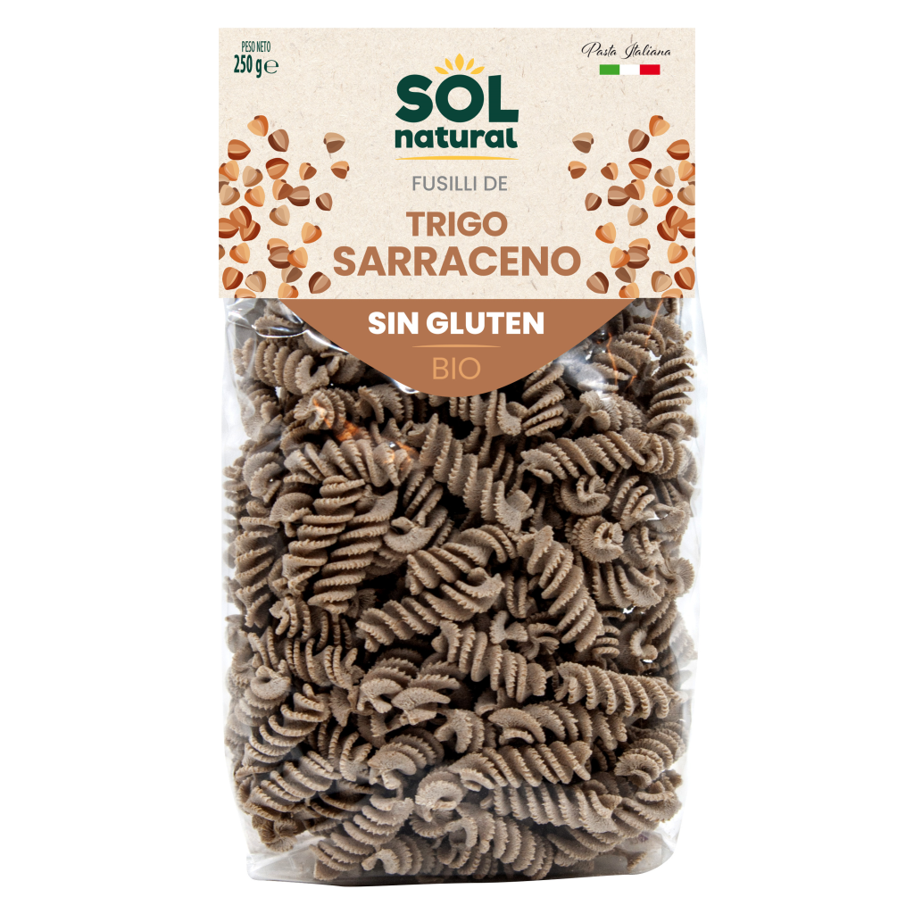 Fusilli de trigo sarraceno bio sin gluten 250gr.