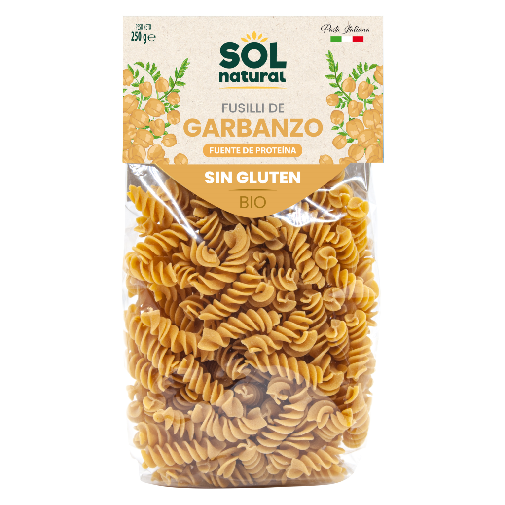 Fusilli de garbanzo sin gluten bio 250gr.