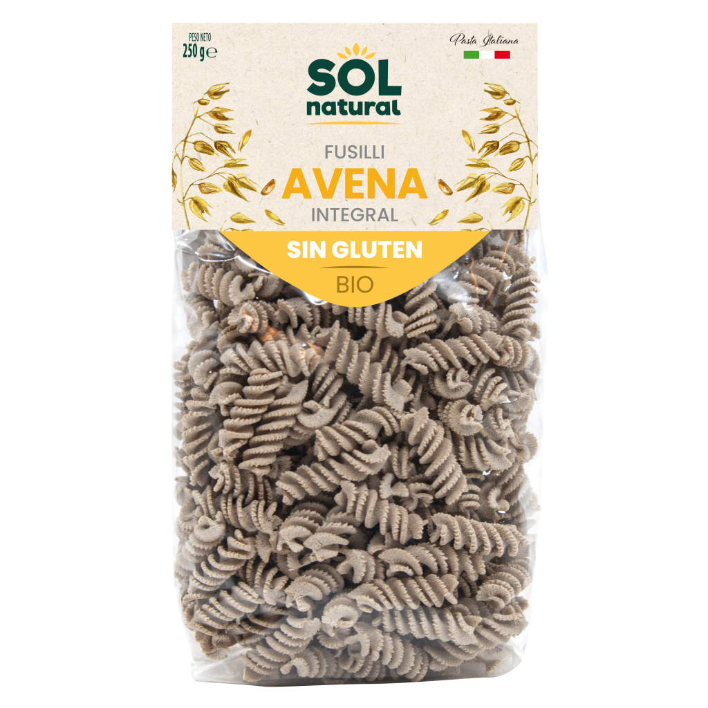 Fusilli de avena sin gluten bio