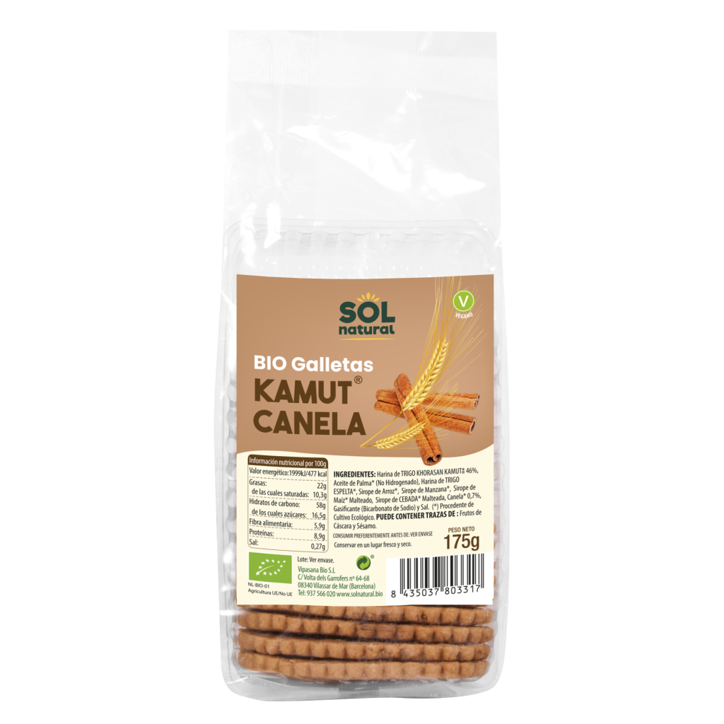 Galletas de kamut con canela bio 175gr.