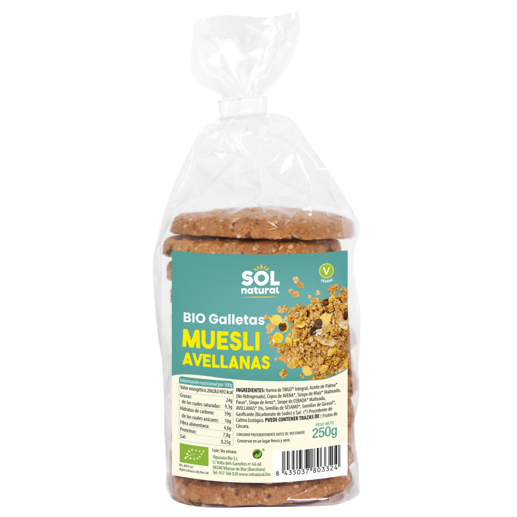 Galletas de muesli con avellanas bio