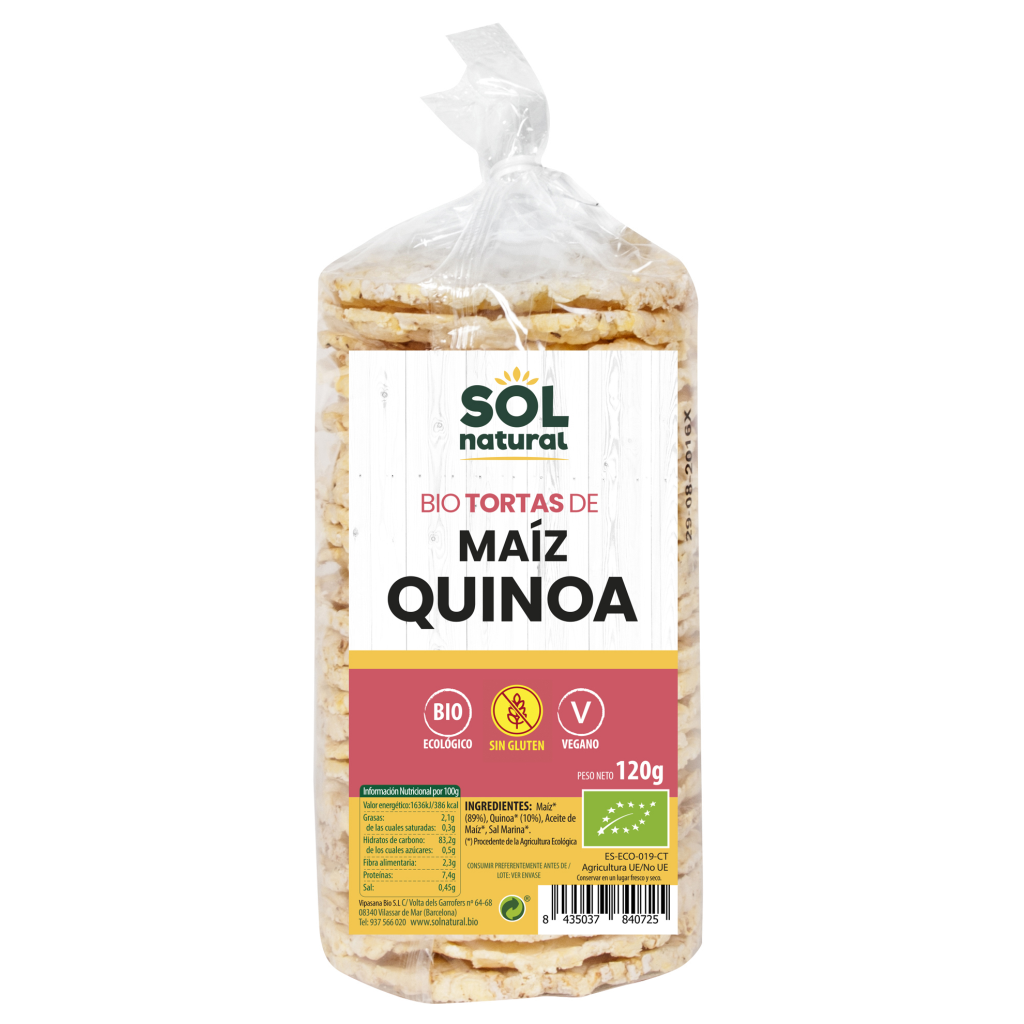Tortas de maíz con quinoa sin gluten bio 120gr.