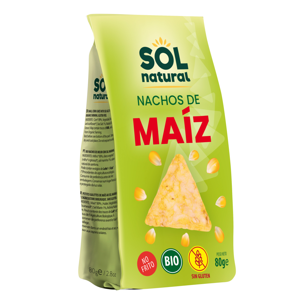 Nachos de maíz no fritos bio 80g
