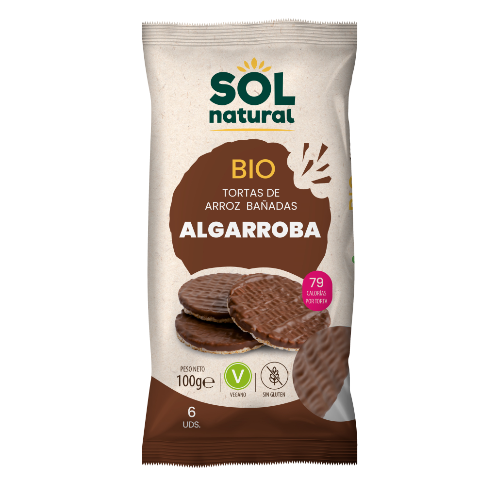 Tortas de Arroz Bañadas con Algarroba Bio