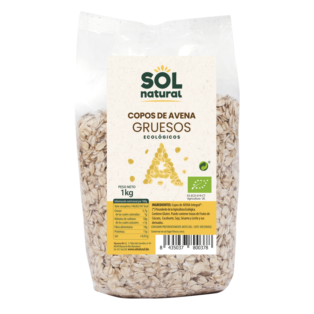 Copos de Avena Gruesos 1kilo.