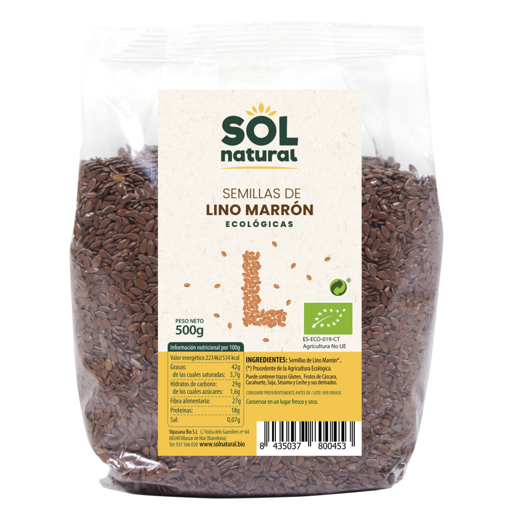 Semillas de Lino Marron Bio 500gr.