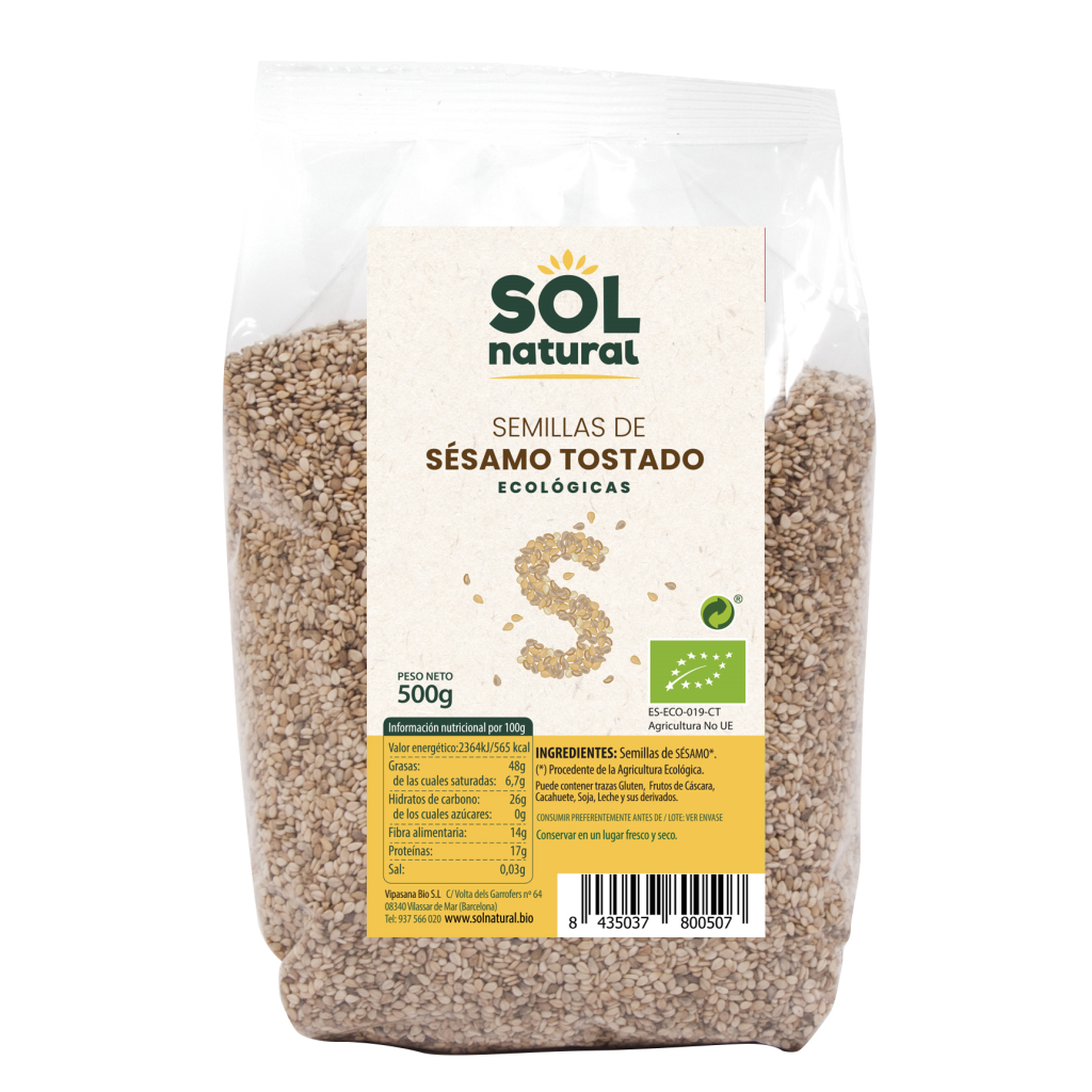 Semillas de sésamo tostado bio 500gr.