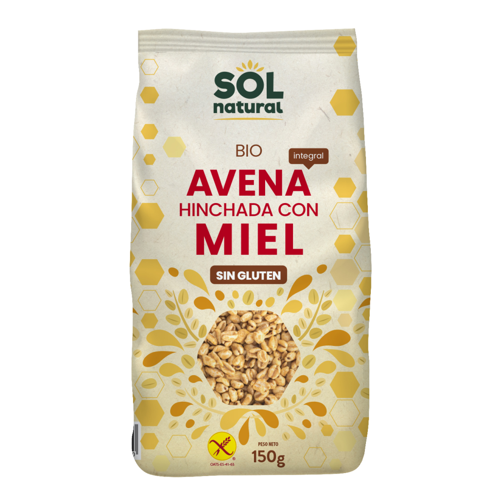 Avena Hinchada con Miel sin Gluten 150gr.