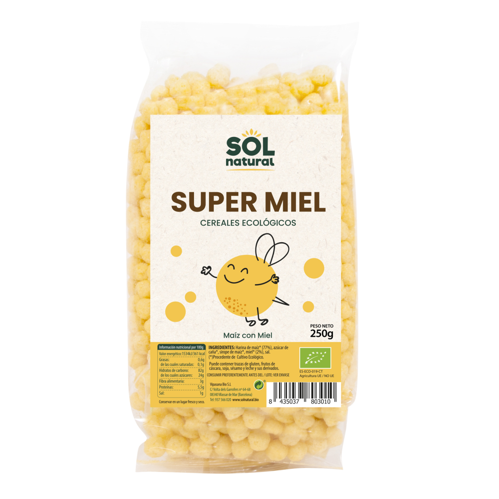 Cereales Bolitas de Maíz Super Miel Bio 250gr.