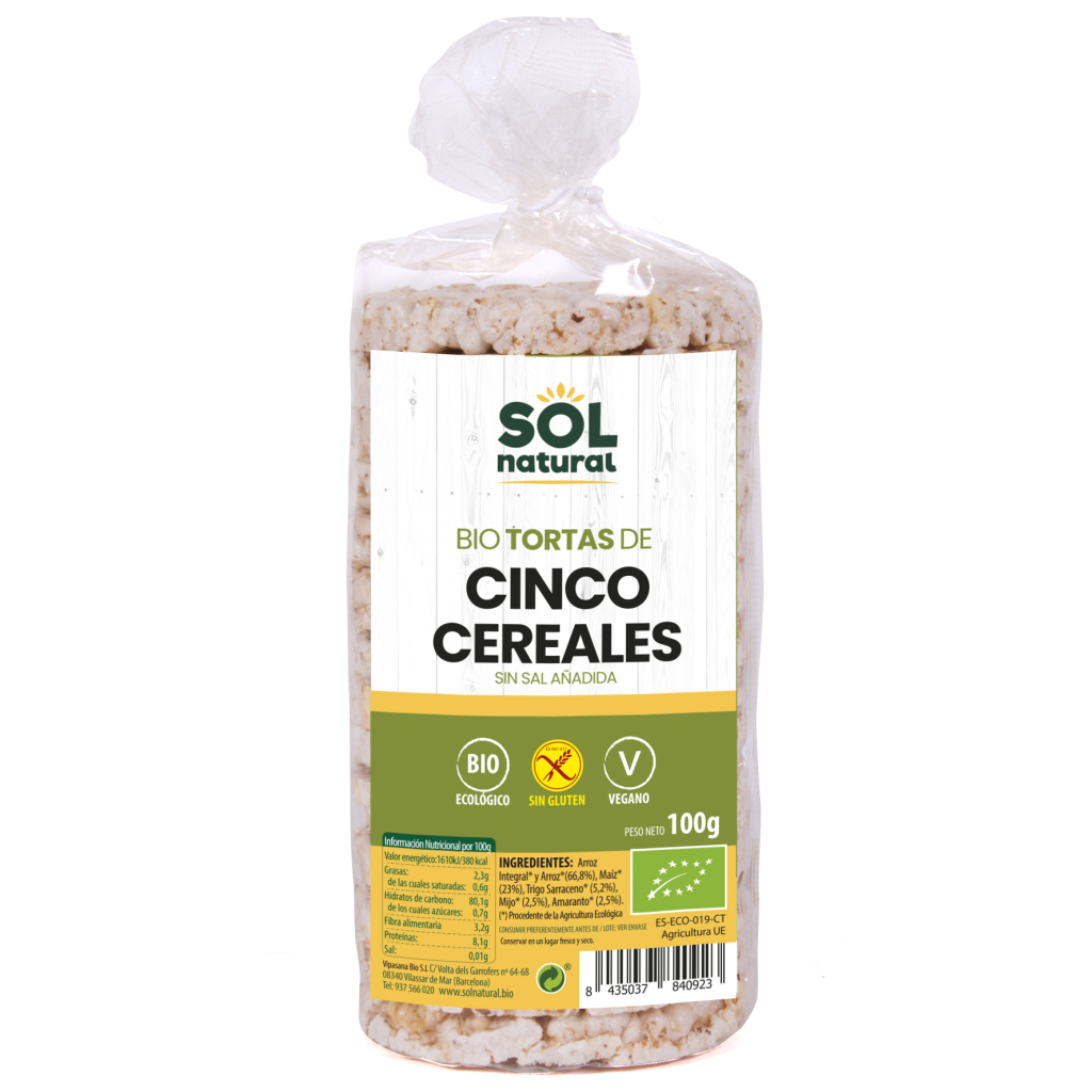 Tortas de 5 Cereales Bio Sin Gluten