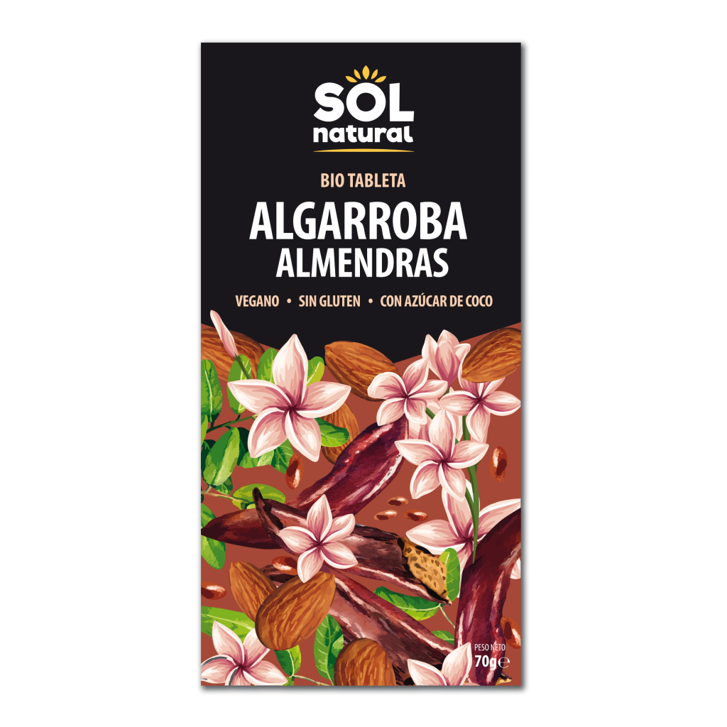 Tableta de Algarroba con Almendras 70gr.