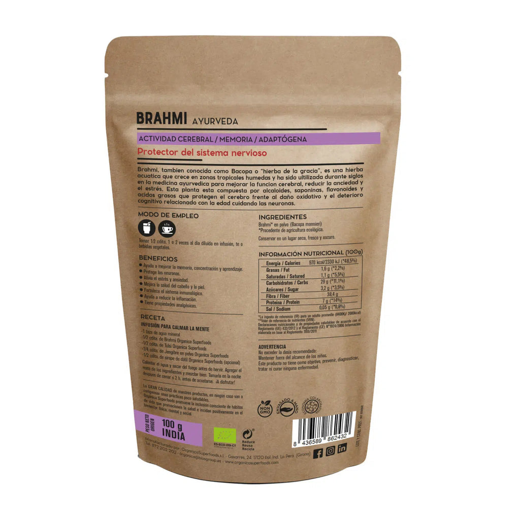 Brahmi en Polvo Ecológico 100gr.