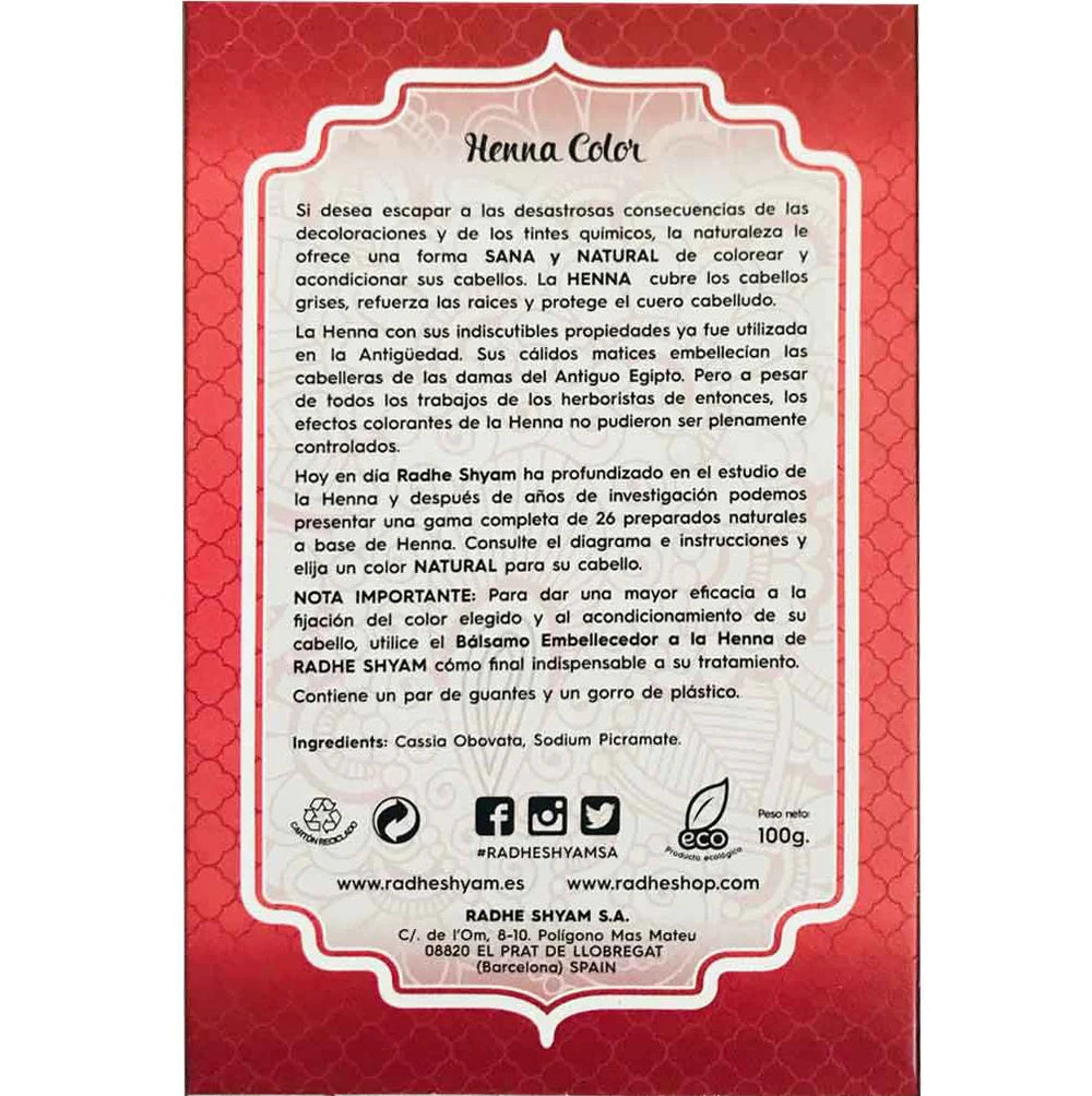 Henna Caoba Luminoso Natural en Polvo - Tinte Vegetal 100g