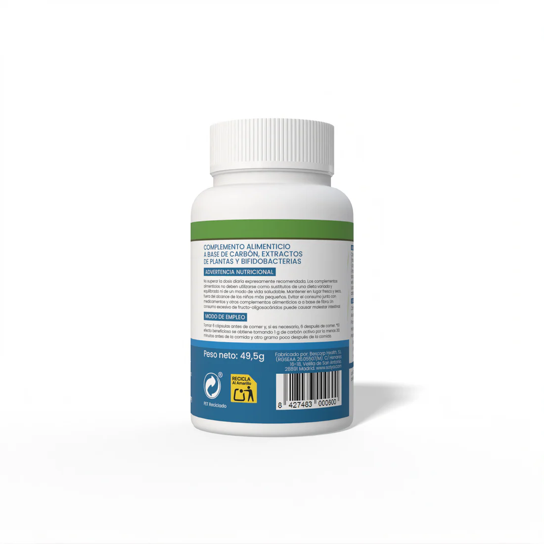 Carbón probiótico 90 cápsulas vegetales de 550mg
