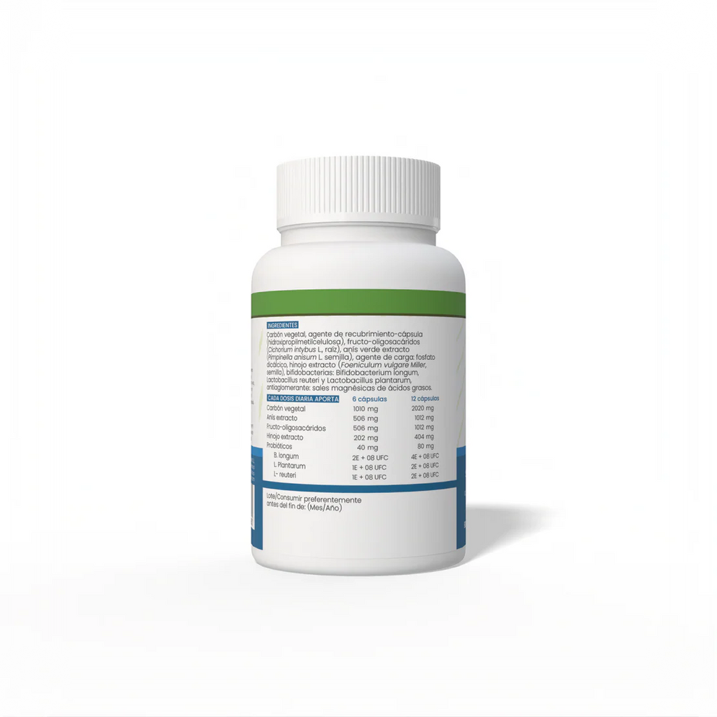 Carbón probiótico 90 cápsulas vegetales de 550mg