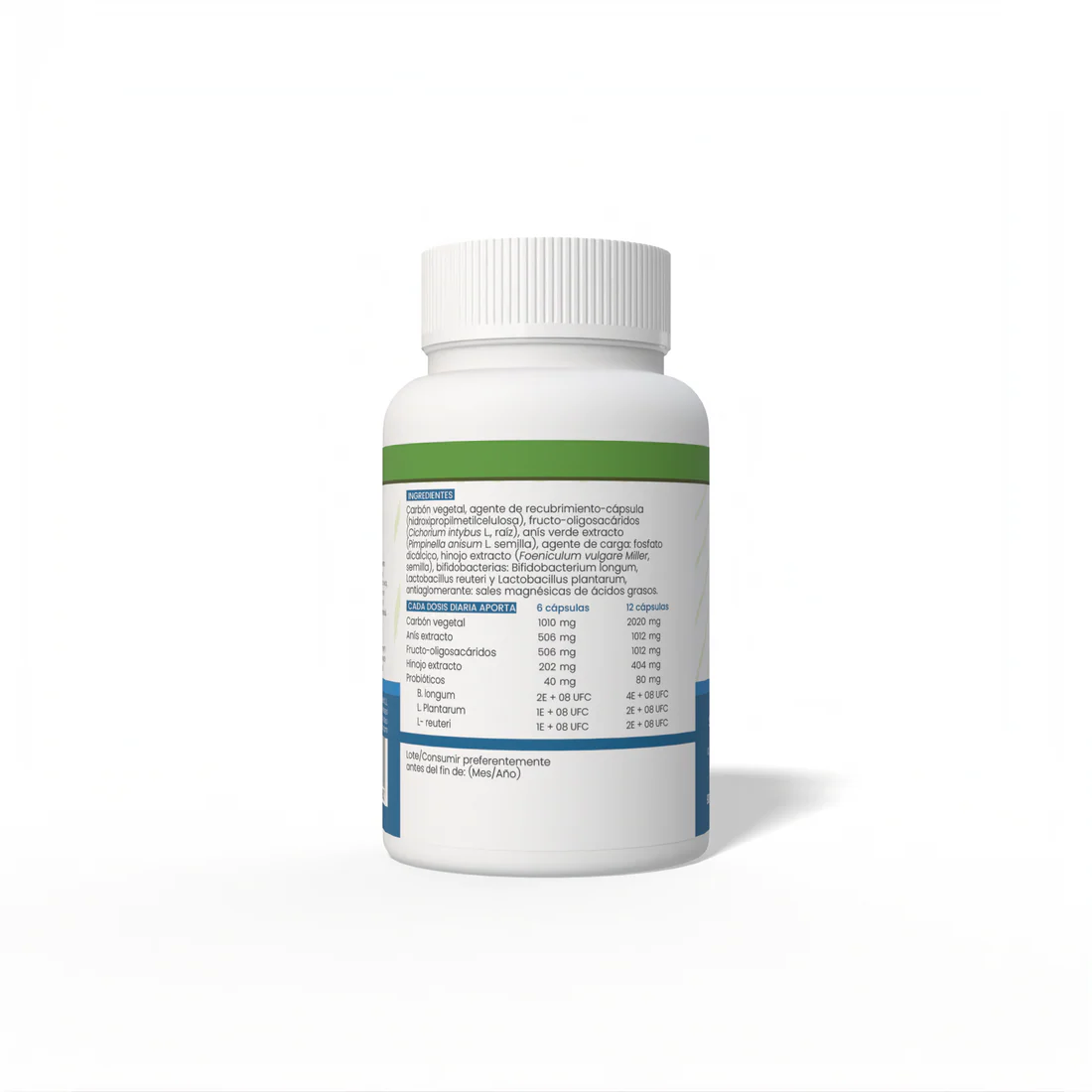 Carbón probiótico 90 cápsulas vegetales de 550mg