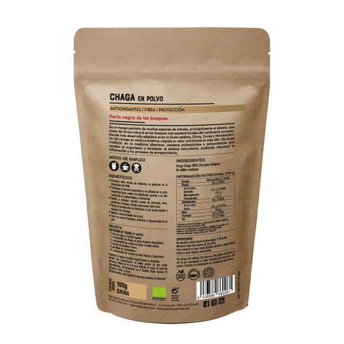 Chaga en Polvo Ecológico 100gr.