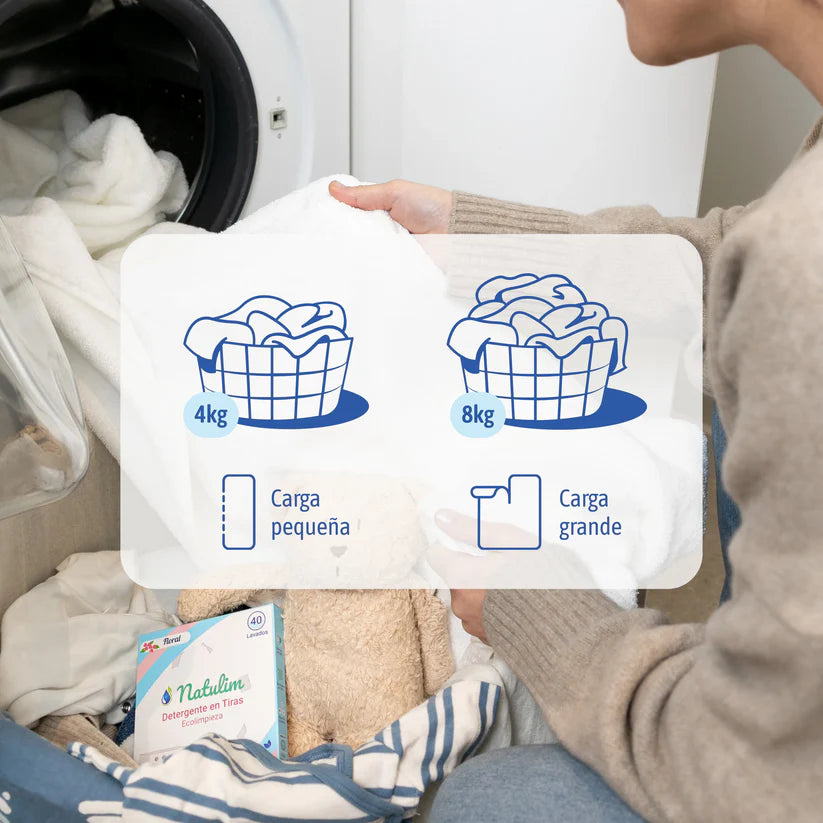 Detergente en Tiras Caja 40 Lavados - Natural