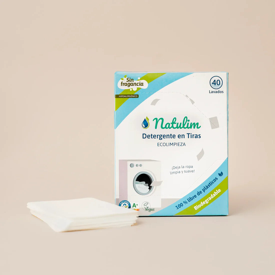 Detergente en Tiras Caja 40 Lavados - Natural