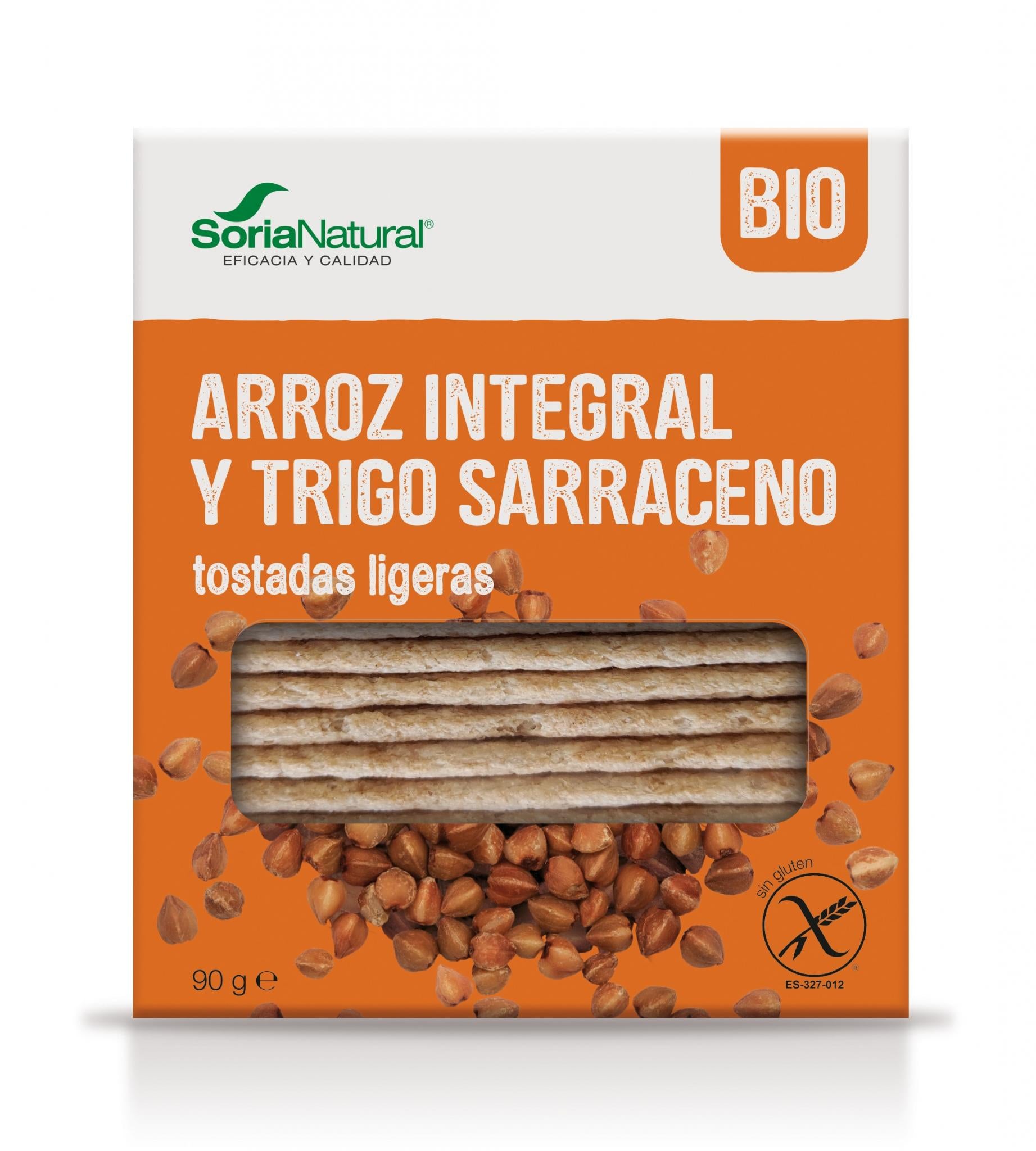 Tostadas ligeras de arroz integral y trigo sarraceno 90gr.