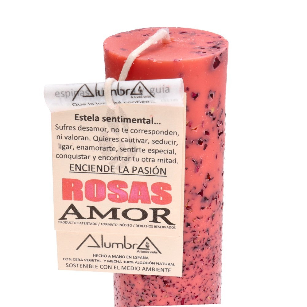 Vela artesanal con rosas - Love