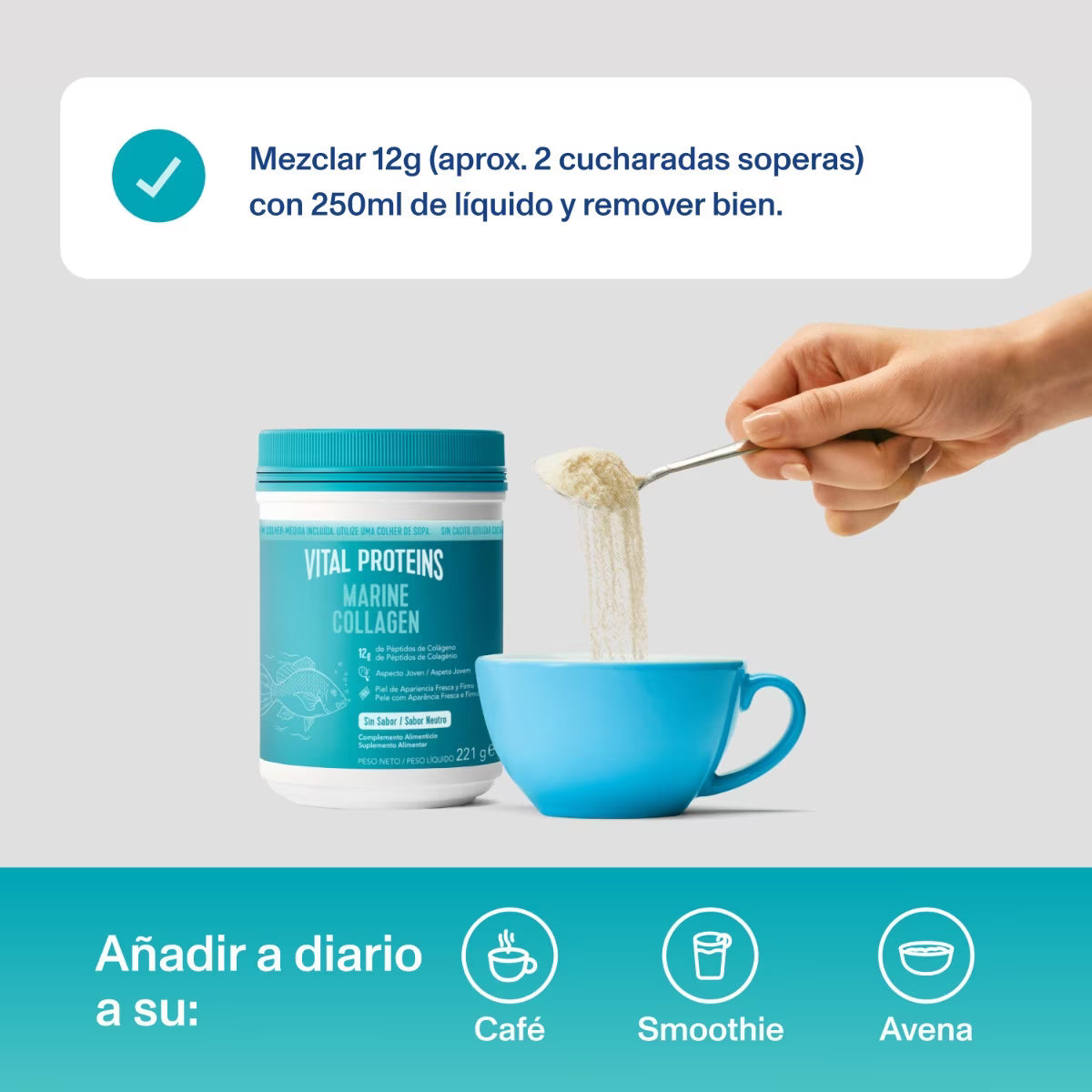 Péptidos de colágeno Marino neutro - 221g