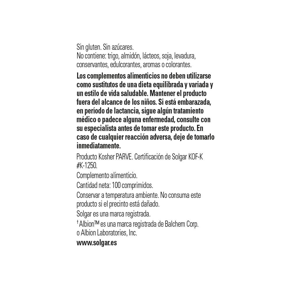 Zinc quelado - 100 comprimidos