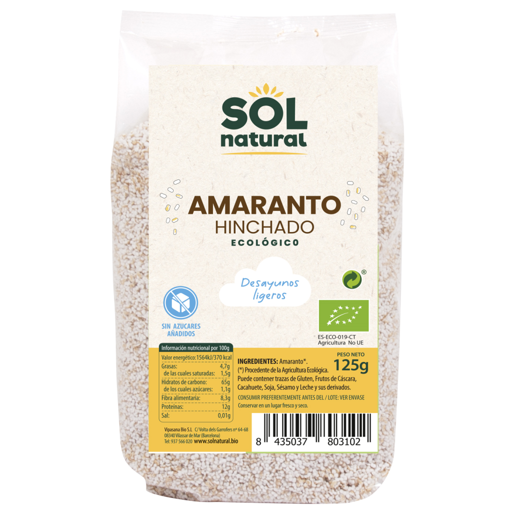 Amaranto hinchado desayuno bio 125 g