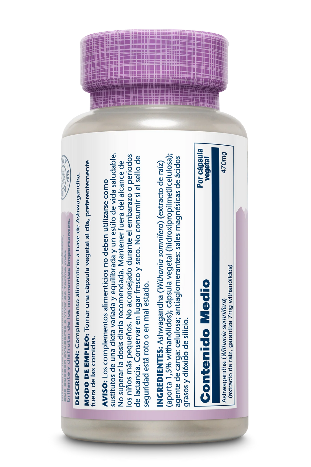 ASHWAGANDHA - 60 Capsulas Vegetales