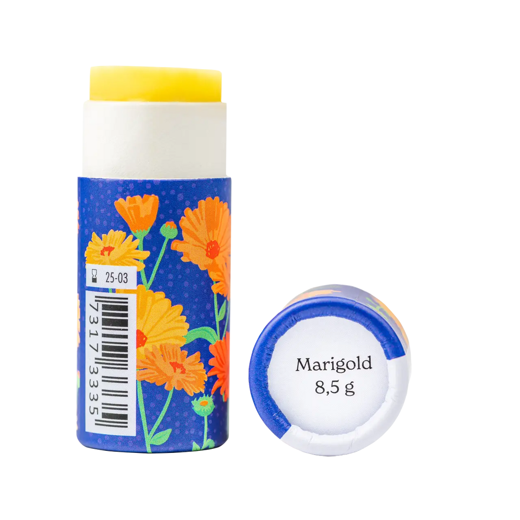 Bálsamo labial de caléndula en envase de papel