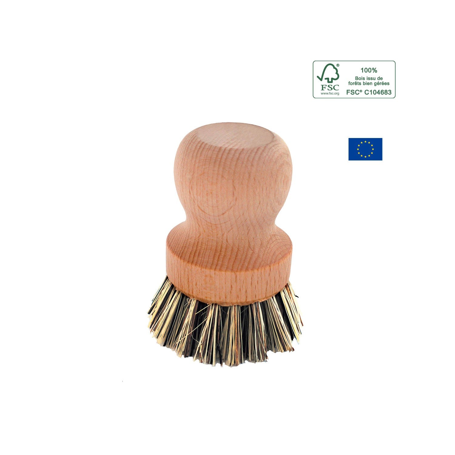 Cepillo para Cacerolas Vajilla Fibras Naturales Madera - La Droguerie