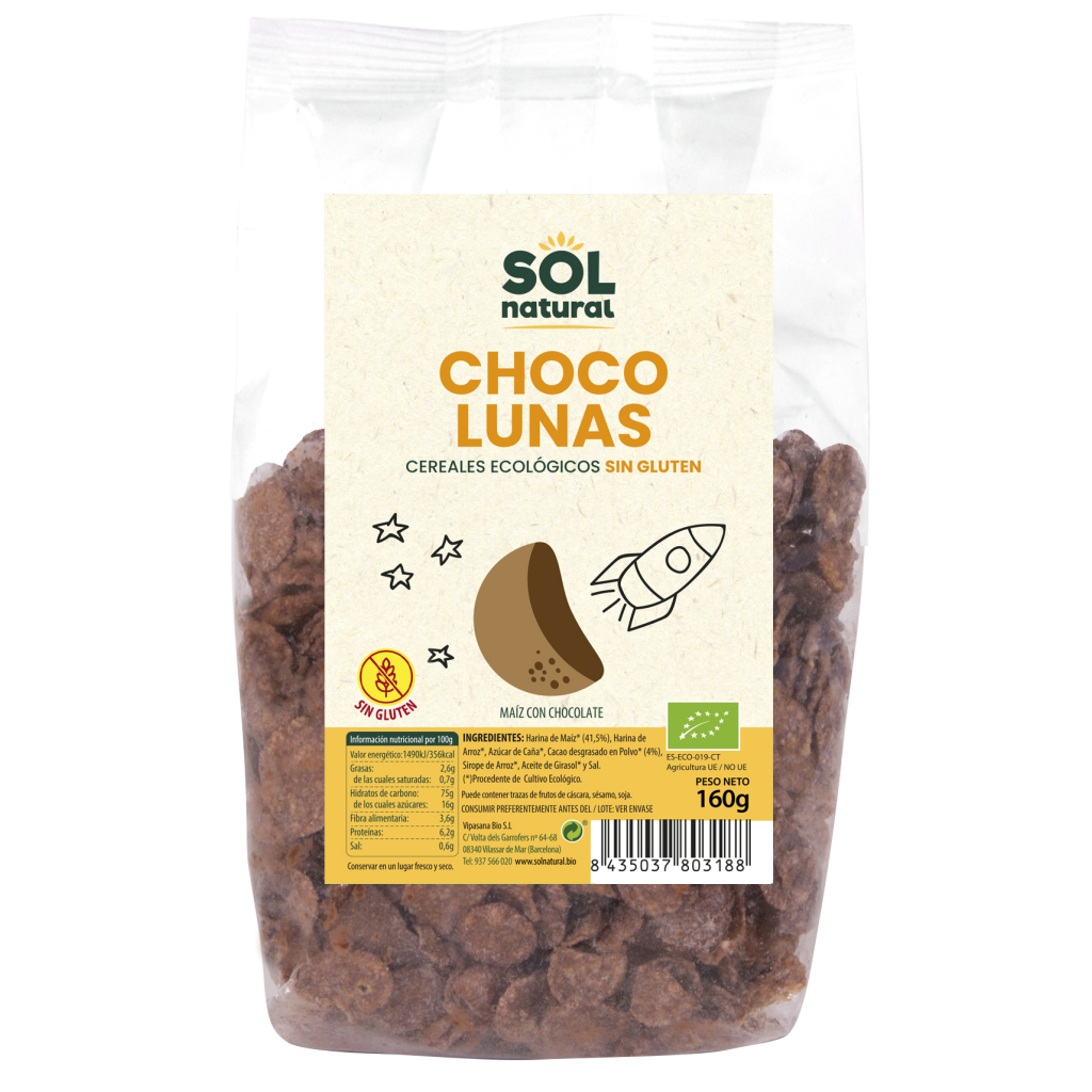 Cereales sin gluten choco lunas bio 160g