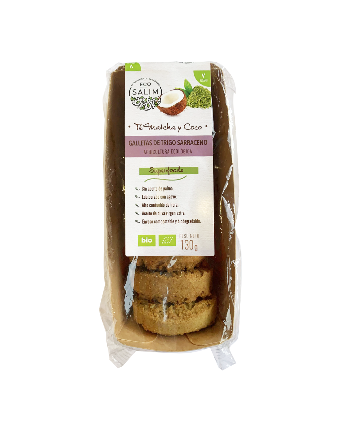 Galletas de Trigo Sarraceno y te Matcha 130g