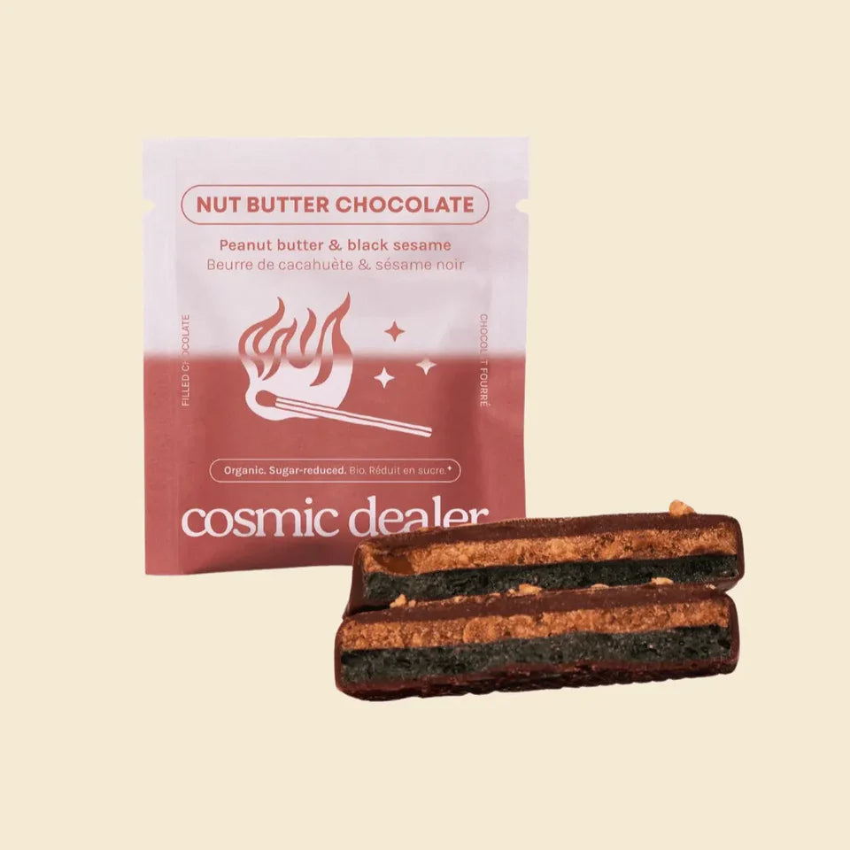 Chocolates de Doble Capa  – Crema de cacahuete y Sésamo Negro