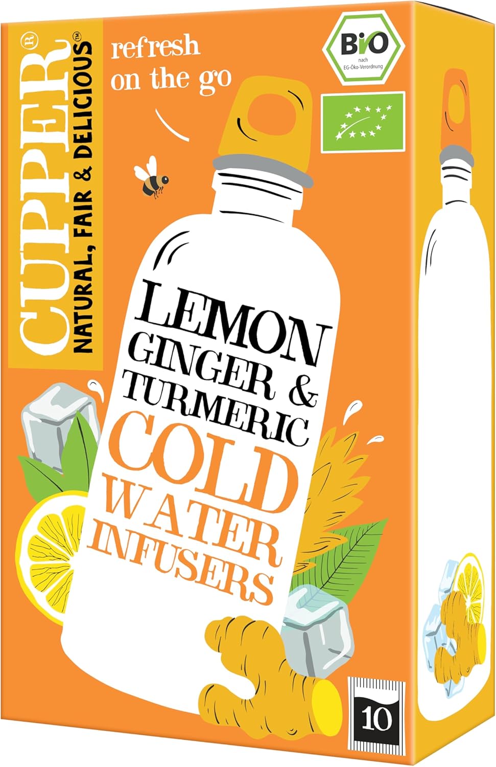 Infusión fría eco con limón, jengibre y cúrcuma