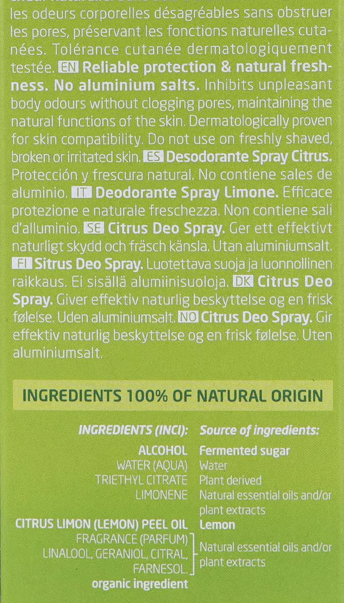 Desodorante Spray de Citrus 100ml