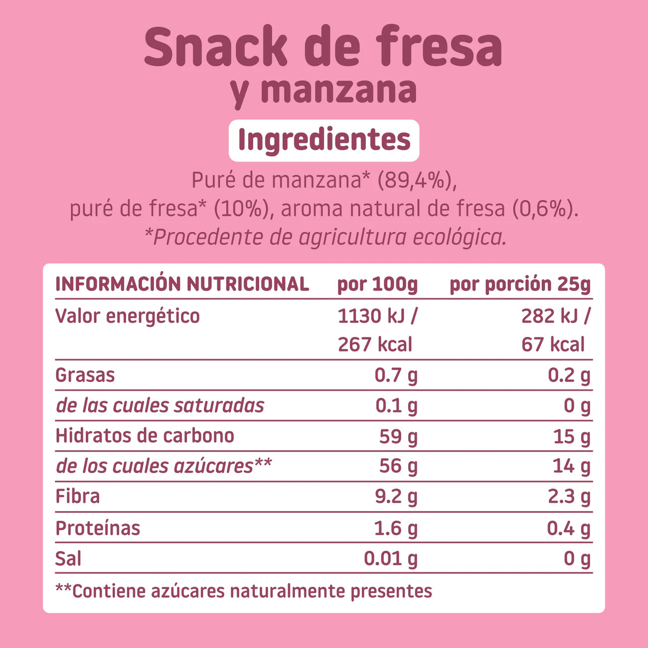 Sminolas Fresa Manzana Eco 25gr.