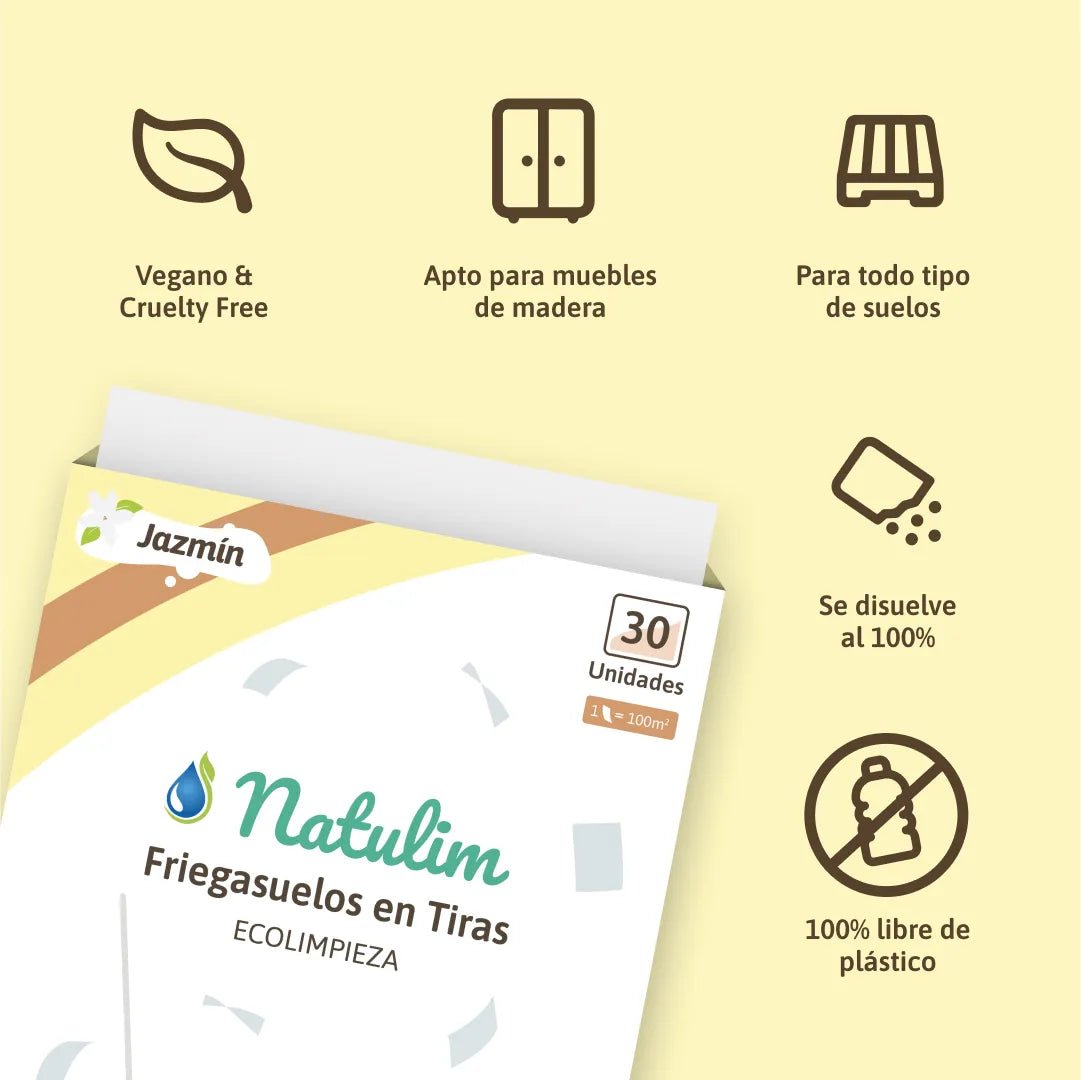 Friegasuelos - 30 Eco-Tiras - Natulim