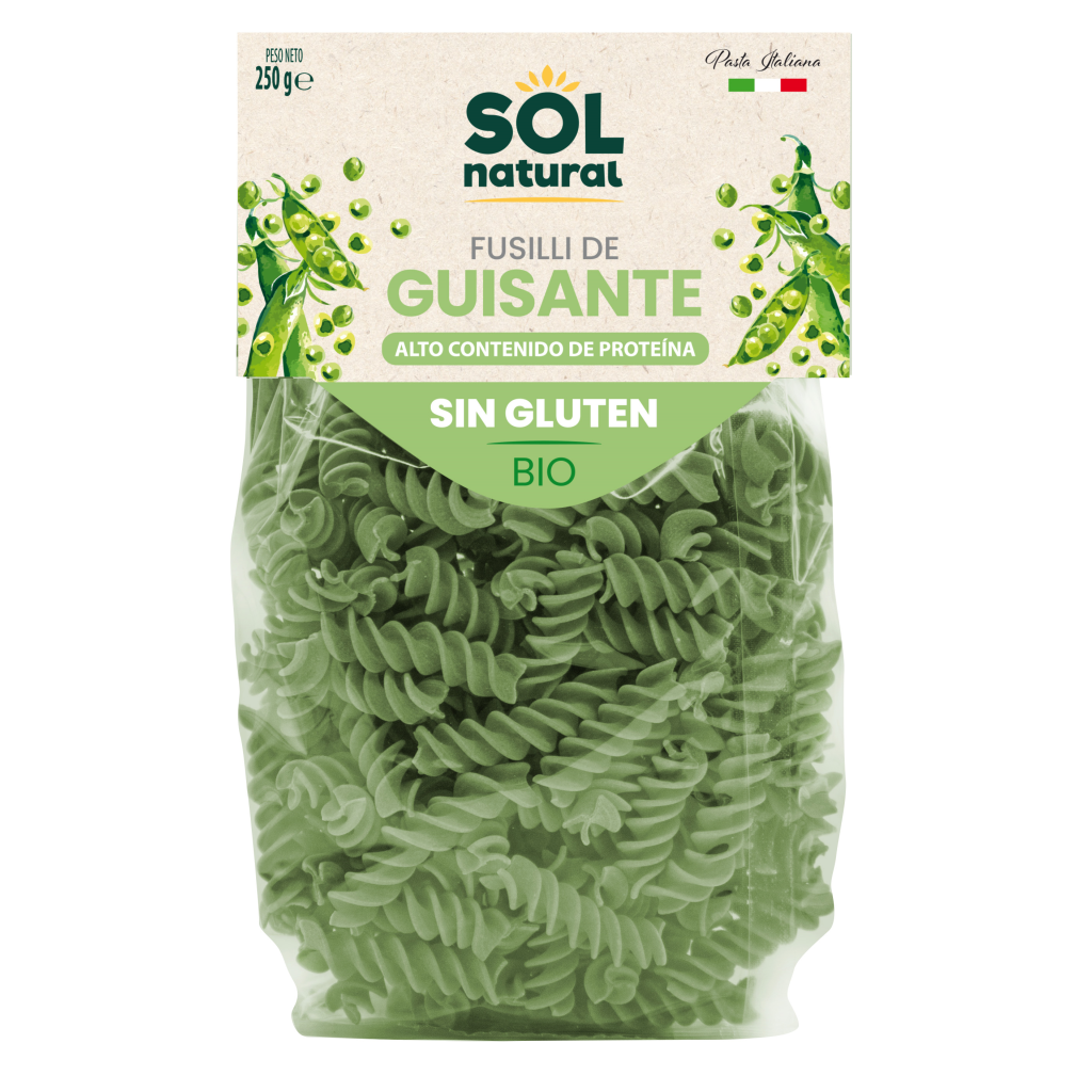 Fusilli de guisante sin gluten bio 250g