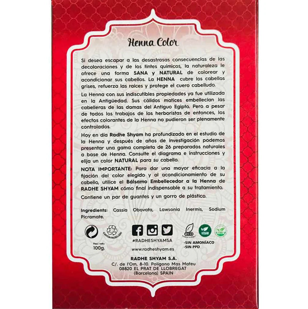 Henna Caoba Oscuro Natural en Polvo - Tinte Vegetal 100g