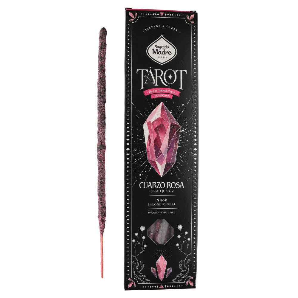 Incienso Tarot Gemas Cuarzo Rosa de Rosa Silvestre