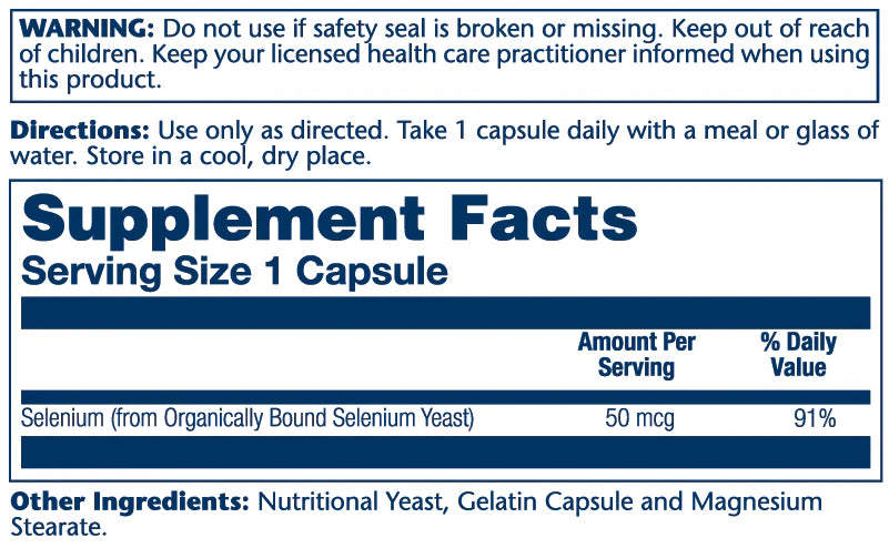Selenio 50mcg.