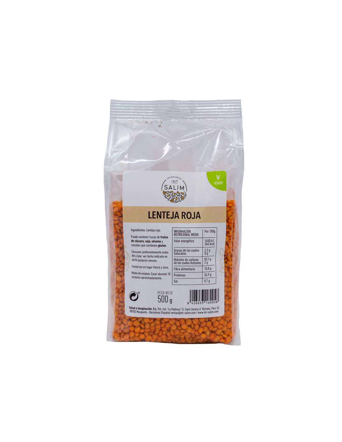 Lenteja Roja 500gr.