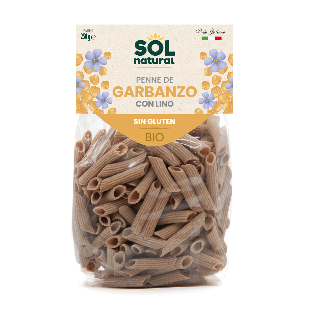 Penne de garbanzo con lino bio sin gluten 250g
