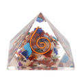 Pirámide Orgonita de Mix de Minerales en Resina con Espiral 3x3cm