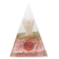 Pirámide Orgonita de Cuarzo Rosa en Resina con Ángel 7x7cm
